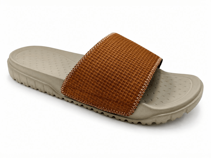 Woven-Panel Treaded Casual Slide