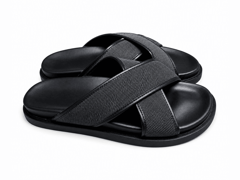 Cross-Strap Casual Slide