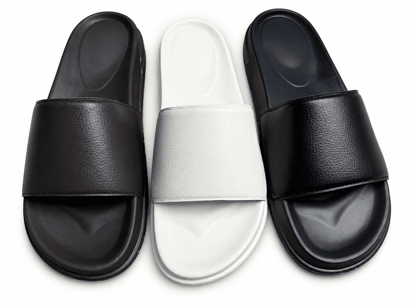 Pebbled Wide-Band Casual Slide