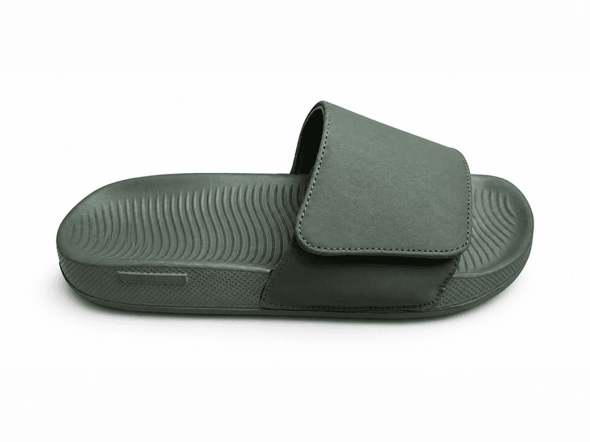 Adjustable Flap Textured-Footbed Slide