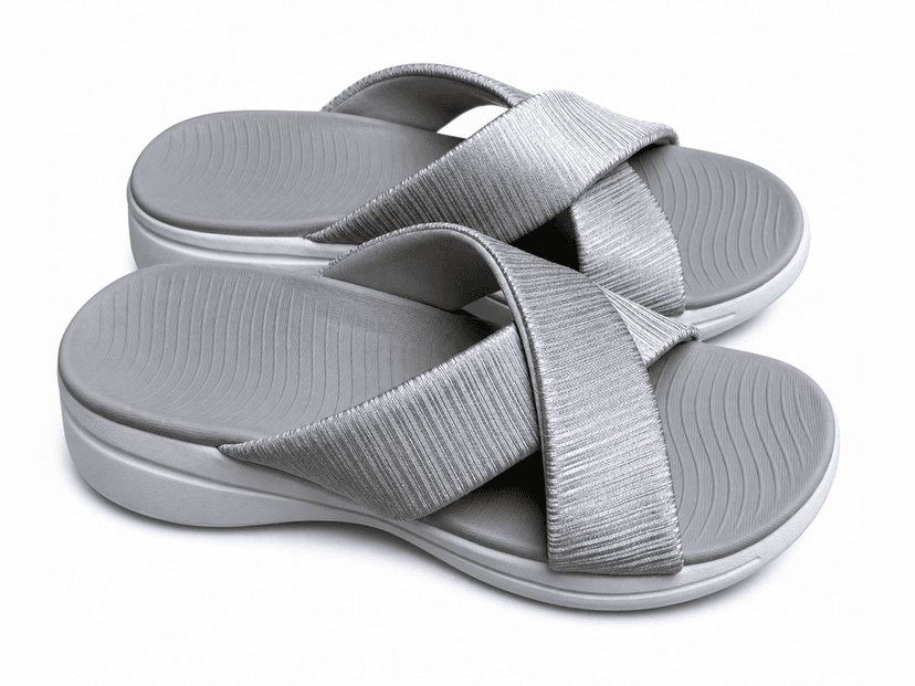 Wide Cross-Strap Contoured Slide