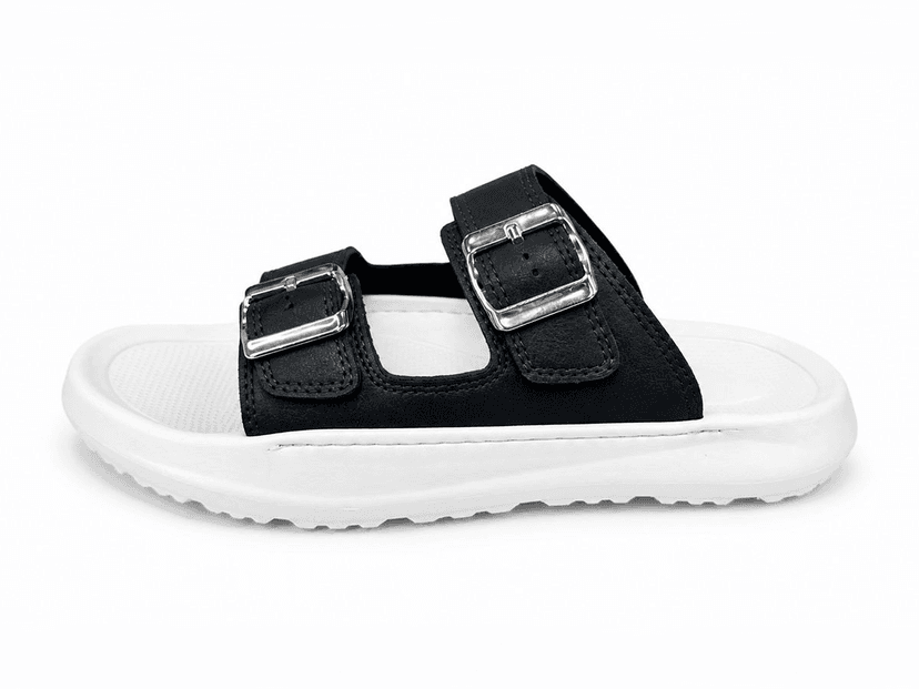 Double-Buckle Treaded-Sole Slide