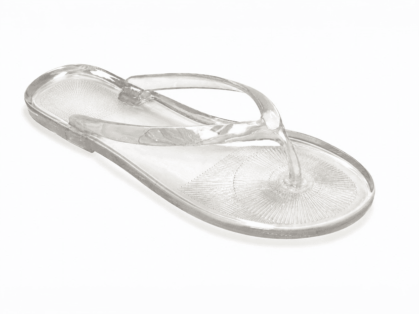 Clear Jelly Radiating-Footbed Flip-Flop