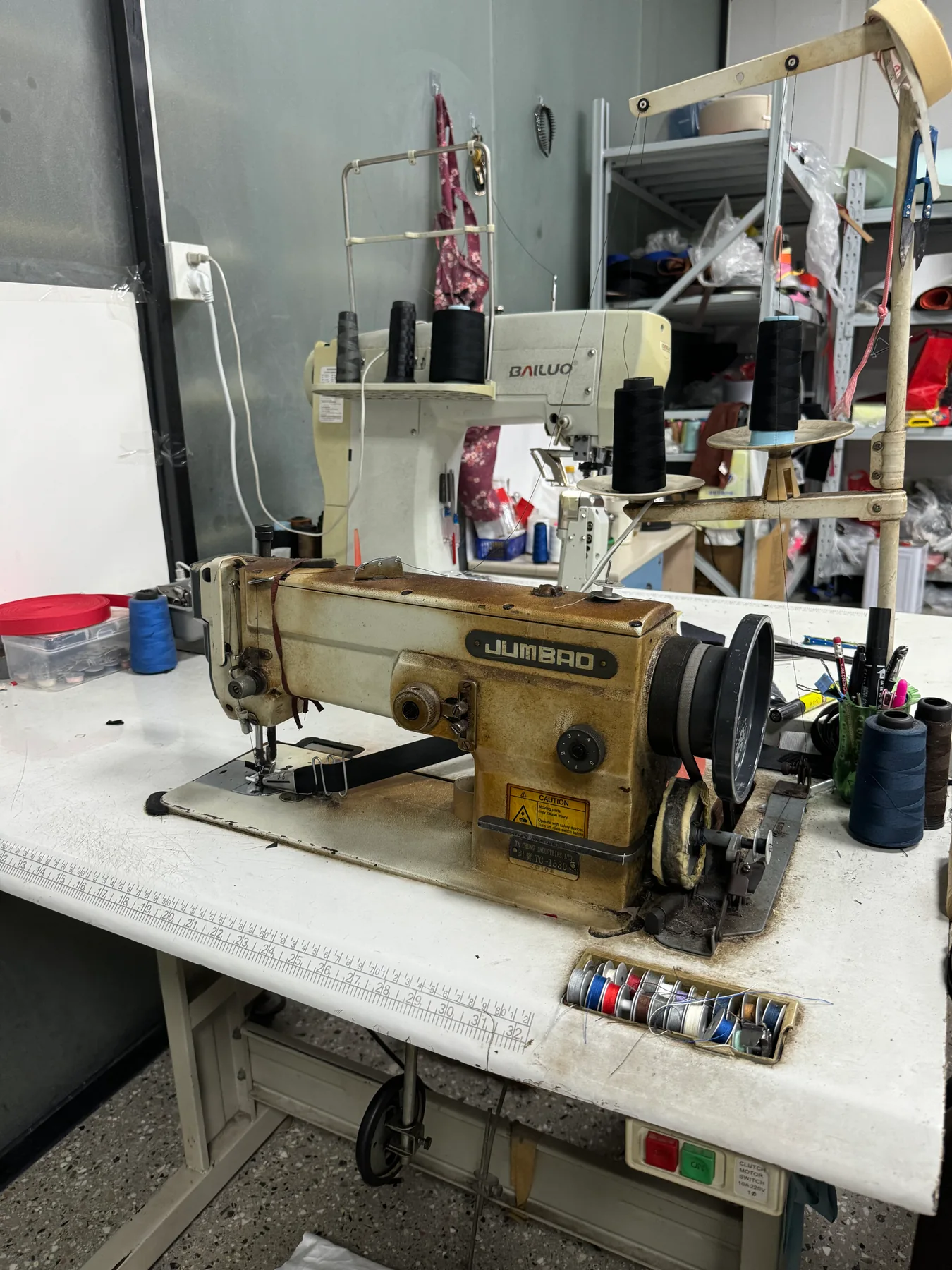 Sewing machines in the sample making room