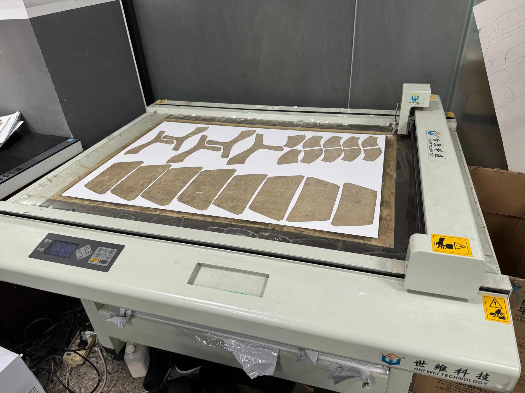 Pattern-cutting equipment in the sample making room